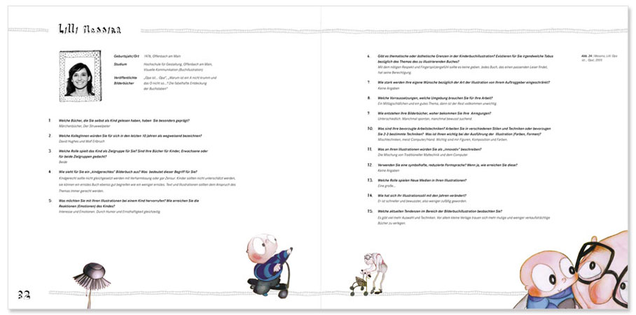 Diplomarbeit 'Das autonome Kind'. Die bildnerische Emanzipation des Kindes im Bilderbuch. Zeichnungen und Layout