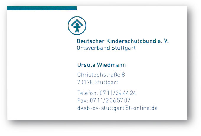 Deutscher Kinderschutzbund e. V., Neues Erscheinungsbild: Visitenkarten.